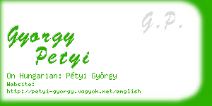 gyorgy petyi business card