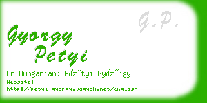 gyorgy petyi business card